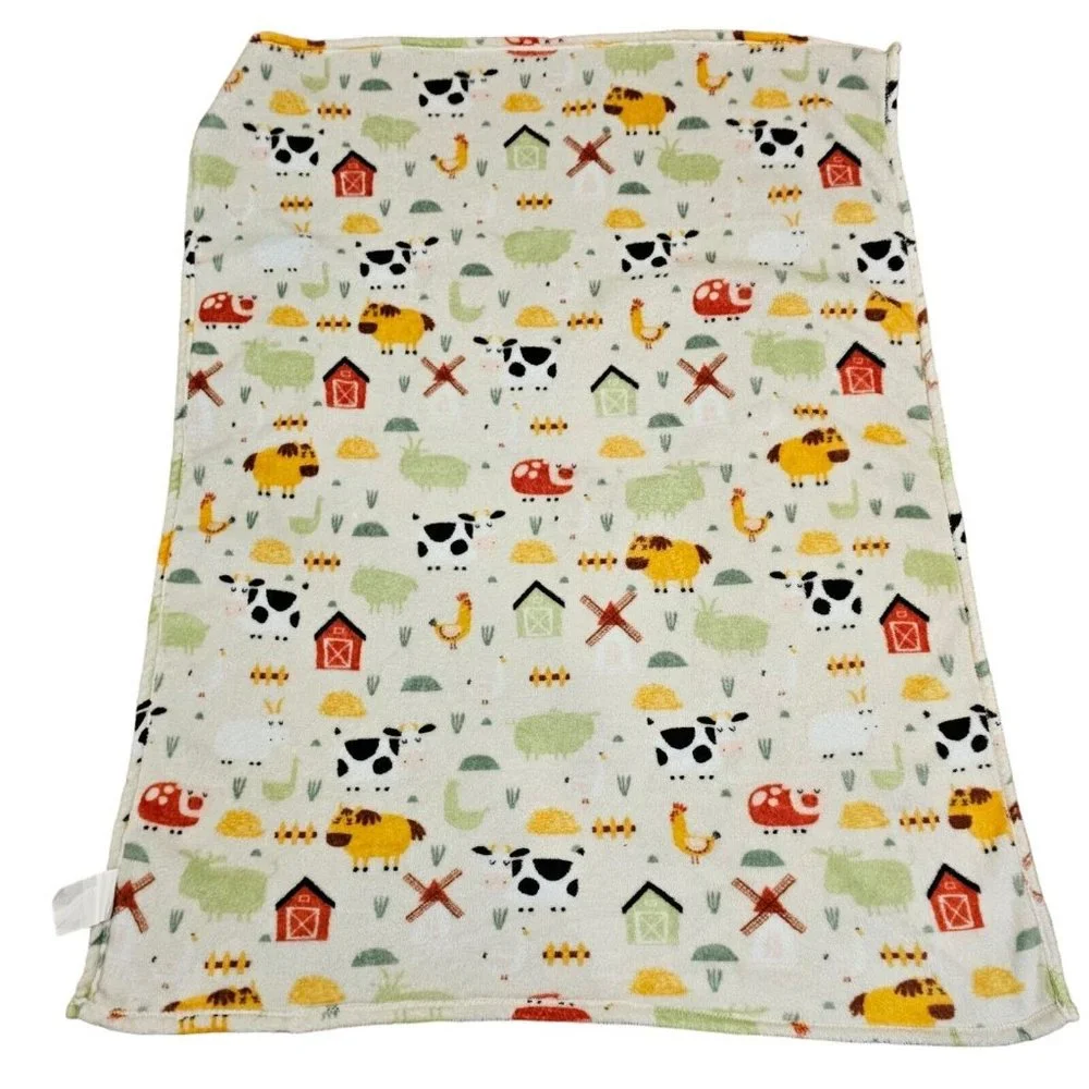 Target Farm Animals Baby Blanket Plush Unisex Cream Sutton Homes‎ Tractor